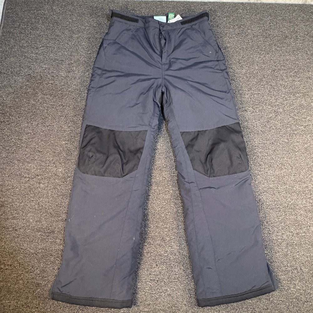 L.L. Bean Snow Pants Women 16 Insulated Navy Blue Reinforced Knee EUC